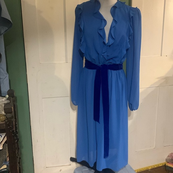 EC Ursula of Switzerland Ruffled Front Dress sz 13-14 - Picture 2 of 9